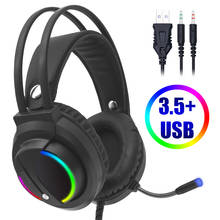 Gaming Headphone 3.5mm Headphones LED Light Earphone Stereo Surround Gamer Headset with Microphone for PC Computer Laptop 360 2024 - buy cheap