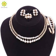 Crystal Simulated Pearl Classic Jewelry Set Vintage African Beads Jewelry Sets For Women Imitation Wedding Accessories 2024 - buy cheap