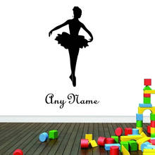 Customized Name Ballerina Wall Stickers Girls Room Dance Room Wall Decor Stickers Silhouette Home Decorative Wall Decals 31x59cm 2024 - buy cheap