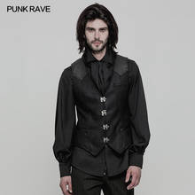 Punk Rave Men's Vest Gothic Steampunk Party Waistcoat Vest Black Steampunk Rock Motocycle Clothing Cosplay Costume 2024 - buy cheap