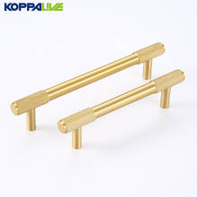 T Bar Kitchen Straight Cupboard Wardrobe Cabinet Pulls Nordic/American Long Brass Knurled Handles For Furniture Hardware 2024 - buy cheap