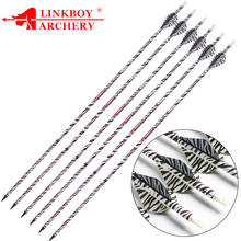 12pcs Zebra Carbon Arrow Spine340 400 600 32'' 2" Tiger Stripe Vanes Recurve Traditional Bow Hunting and Shooting 2024 - buy cheap