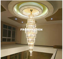 Free Shipping Newly Crystal Chandelier LED Holder 220V~240V Lamps Modern Staircase Chandeliers Villa Living Room Hanging Light 2024 - buy cheap