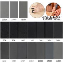 102pcs Wet Dry Sandpaper 60--100/120/150/240/320/400-3000 Grit Abrasive Paper Sheets For Sanding Wood Furniture Anti-blocking 2024 - buy cheap