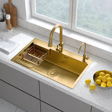 304 stainless steel nano-golden sink thickened kitchen sink large single sink