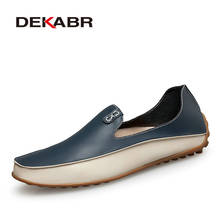 DEKABR Men Casual Flats Fashion Genuine Leather Soft Moccasins Brand Loafers High Quality Breathable Men Shoes Plus Size 36-47 2024 - buy cheap