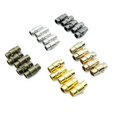 Fechos magnéticos fortes 5 argolas para 3/4/5/6/8mm cordão de couro redondo diy pulseiras acessórios componentes de conector de joias 2024 - compre barato