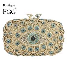 Boutique De FGG Evil Eye женские вечерние сумочки-клатчи со стразами Вечерние Коктейльные открытые Стразы сумочки и кошельки 2024 - купить недорого