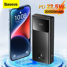 Внешний аккумулятор Baseus, ёмкость 30000мАч, порт USB C, подойдёт для iPhone 12 Pro и Xiaomi 2024 - купить недорого