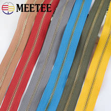 Meetee 1/2Y 5# Metal Zipper for Sewing Backpack Code Coil Zip Clothes Sewing Zips Repair Open-end Zippers Jacket Accessories 2024 - buy cheap