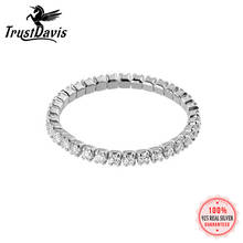 TrustDavis Real 925 Sterling Silver Fashion Sweet Mini Dazzling CZ Ring For Women Wedding Birthday Valentine's Day Gift DS810 2024 - buy cheap