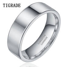 TIGRADE плоские 8 мм полированные кольца из чистого карбида вольфрама, для женщин и мужчин, обручальные кольца, модные ювелирные изделия, удобные 2024 - купить недорого