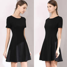 Summer Short Sleeve V-neck Slim A Line One-piece Dress Ladies Short Sexy Girl Office Wear Formal Black Oversize Dinner Dress 2024 - buy cheap