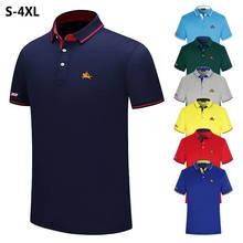 S-4XL Summer New Design-Logo Mens Polos Shirts Casual Short Sleeve Polos Hommes Fashion Clothing Lapel Tops Sportswear Slim Tees 2024 - buy cheap