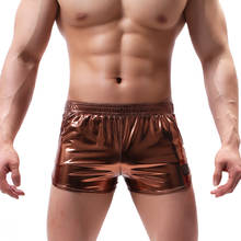 Men sexy underwear hommes boxers imitation leather Cueca boxer shorts gay underpant sleepwar home wear men shorts 2024 - buy cheap