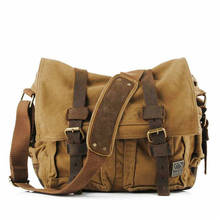 Fashion Vintage Canvas  Men's Women's Rucksack Travel Satchel Messenger Laptop Shoulder Bag 14" 14 inch 2024 - buy cheap
