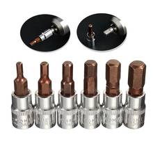 1Pcs 1/4",3/8",1/2" Square Drive Hex Socket Bits H3 H4 H5 H6 H7 H8 H10 H12 H14 H16 Allen Screwdriver Bit Auto Repair Hand Tools