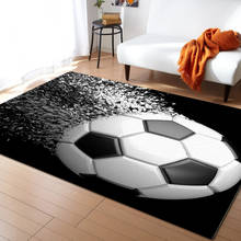 Alfombra con diseño de balones de fútbol para sala de estar, alfombrilla grande para el suelo, decoración para habitación de adolescente 2024 - compra barato