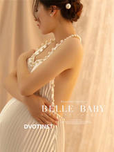 Dvotinst-Accesorios de fotografía para mujer, vestidos de maternidad, vestido blanco de rendimiento Sexy, perla para sesión de fotos en estudio 2024 - compra barato