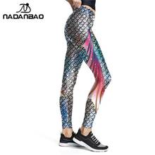NADANABO New Blue Wonder Mermaid Leggings Gradient Color Fish Scale Printed Pants Workout Elastic Leggins High Waist Legins 2024 - buy cheap