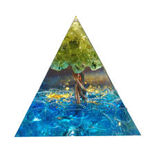 50mm orgone pirâmide peridot cristal árvore da vida azul cristal fio de cobre reiki energia cura cristal orgonite proteção emf 2024 - compre barato