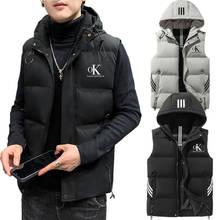 Men's Hooded Warm Sleeveless Jacket Zipper Jacket Winter Outdoor Clothes Men's Casual Sports Vest 2024 - buy cheap