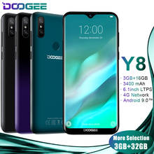 Doogee-teléfono inteligente Y8 Original, Android 9,0, pantalla Waterdrop, cubierta trasera gradiente, 3 + 32GB, 3400mAh, 4G LET, 19:9, 6,1 pulgadas, HD 2024 - compra barato