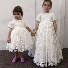 Lovely Ivory Lace Flower Girl Dresses for Wedding Princess Daughter Toddler Pretty Pageant Formal First Communion Gowns 2024 - buy cheap