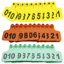 Naranja verde amarillo números 1-100 de plástico de ganado a gran oreja etiqueta para vaca paquete de 100 2024 - compra barato