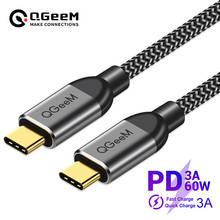 QGeeM USB 3.1 Type C to USB C Cable Gen2 PD 60W USB-C to USB C Charging Wire Cord Nylon Cable Cord for Samsung S9 S8 Macbook Pro 2024 - купить недорого