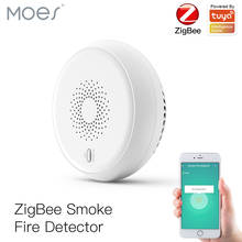 Zigbee умный датчик пожарной сигнализации детектор домашней системы безопасности с батарейным питанием Беспроводная интеллектуальная система управления через приложение Tuya 2024 - купить недорого