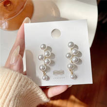 Fairy Simulated-pearls Tassel Vintage Clip on Earrings Aesthetic Korean Earrings 2024 - buy cheap