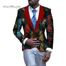 África roupas blazer masculino fino ajuste fantasia blazers terno jaqueta topos casaco flor dashiki bazin riche vestido de casamento terno wyn105 2024 - compre barato