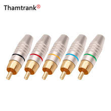 10pcs/lot RCA Male Plug Audio Connector Gold Plated Screw Type Solder-Free Speaker RCA Plug Wire Connector Factory Low Price 2024 - buy cheap