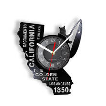 Eureka The Golden State California State Home Wall Clock Sacramento Los Angeles Vinyl Record Wall Clock USA Travel Souvenir Gift 2024 - buy cheap