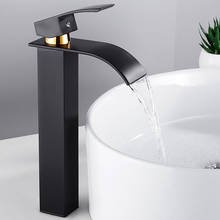 Basin Faucets Bathroom Sink Faucet Waterfall Mixer Water Tap Wide Spout Vessel Flowing Cold And Hot Single Handel Kitchen faucet 2024 - buy cheap