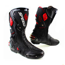 Microfiber Leather Motorcycle boots Men's SPEED Racing dirt bike Boots Knee-high Motocross Boots Riding Motorboats 2024 - buy cheap
