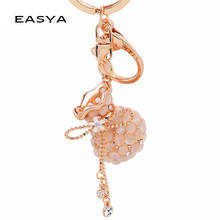 EASYA Rhinestone Opal Vase Keychain Crystal Purse Key Chains Ring Women Handbag Charm llavero CHY-2811 2024 - buy cheap