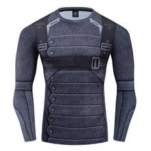 Disfraz de Soldado de invierno, camiseta de compresión con estampado 3D prémium, Top ajustado de secado rápido para gimnasio, 2019 2024 - compra barato
