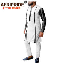 Men`s Casual African Clothing Dashiki Coats Jacket and Ankara Pants 2 Piece Set Pu Sleeve Outwear Blazer AFRIPRIDE A2016010 2024 - buy cheap