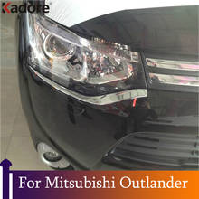Para mitsubishi outlander 2015 2014 2013 cromado farol sobrancelha acabamento frontal luzes para pálpebras acessórios para o exterior do carro 2024 - compre barato