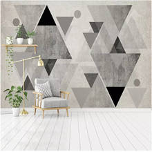 Custom Nordic Modern Personality Gray Geometric 3D Mural Wallpapers for Living Room Bedroom TV Background Wall Papers Home Decor 2024 - buy cheap