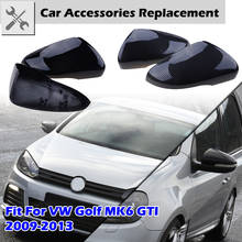 Black Side Mirror Cover Wing Rearview Mirror Caps Fit For VW Golf MK6 GTI 2009 - 2013 Car Accessories Carbon Fiber Pattern 2024 - buy cheap