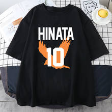 T-Shirt Men Fashion Soft Tee Clothes Anime Haikyuu Hinata Shoyo Number Print Summer Hip Hop T-Shirts Street Casual Cotton Tops 2024 - buy cheap