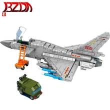 BZDA-bloques de construcción de avión de combate J-10B, compatibles con bloques militares de la serie WW2, modelo de avión, juguetes para niños, regalos de navidad 2024 - compra barato