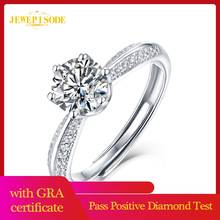 Jewepisode Luxury 1ct 2ct 3ct Real Moissanite Wedding Engagement Rings Solid 925 Sterling Silver Ring Wholesale Drop Shipping 2024 - buy cheap