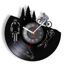 Dirt Bike Bicycle Vintage Vinyl Record Silent Wall Clock Skating Hanging Wall Watch Biker Cyclist Skater Sport Lover Gift Decor 2024 - buy cheap