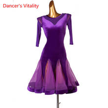 Vestido latino de Trajes de baile latino para mujer, vestido de Salsa, vestido Latino para competición de baile, vestido de Tango 2024 - compra barato