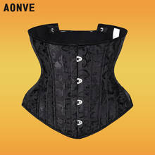 Aonve 24 Steel Boned Underbust Corset Waist Trainer Women Steampunk Bodice Gothic Clothing Abdomen Slimming Plus Size Bustier 2024 - buy cheap