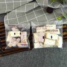 300 pçs/lote-11x13.5cm fosco sorriso rosto saco de doces auto-adesivo saco de biscoito DIY baking pacote de sacos de embalagem de Alimentos 2024 - compre barato